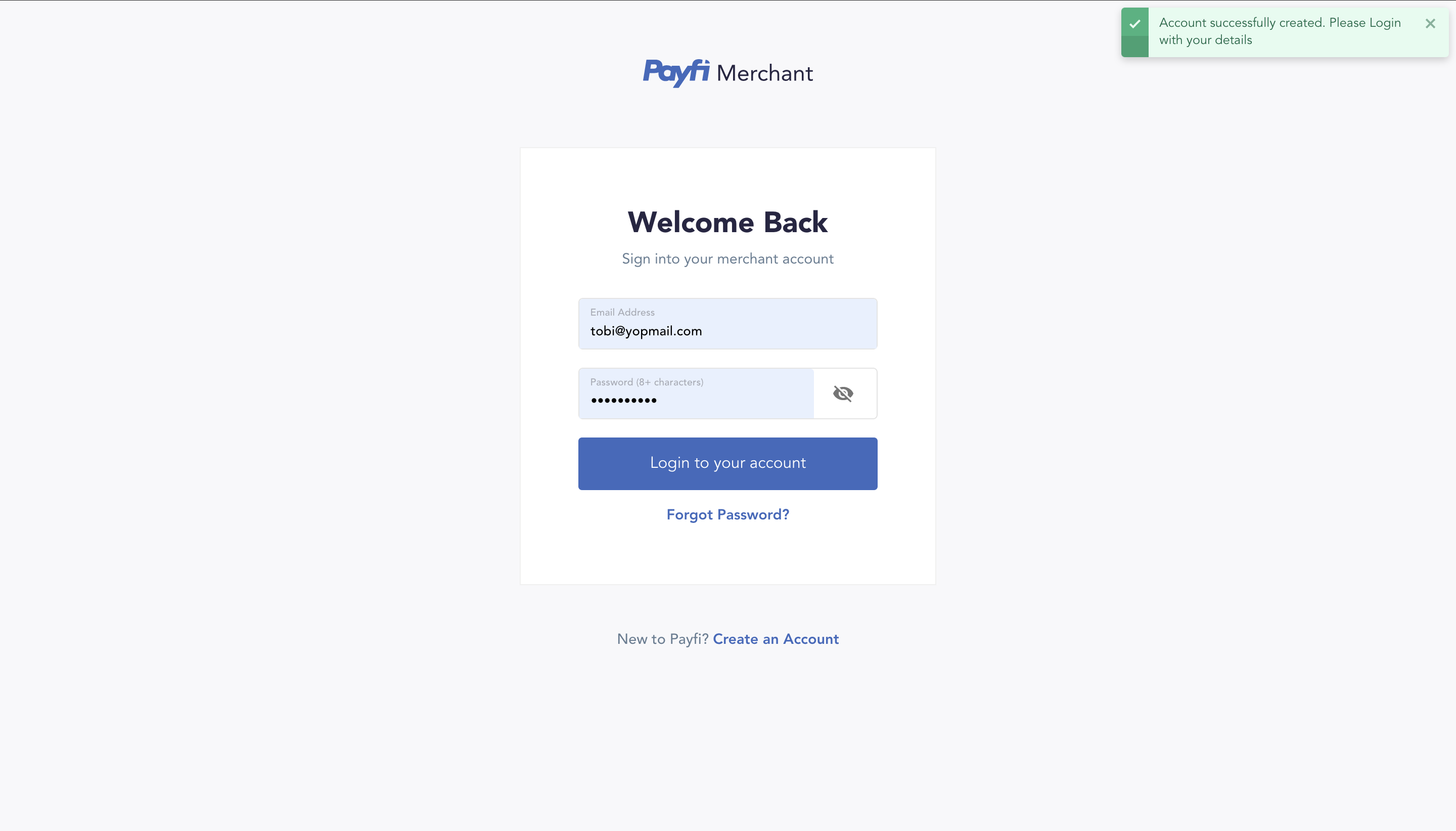 Merchant Register Page